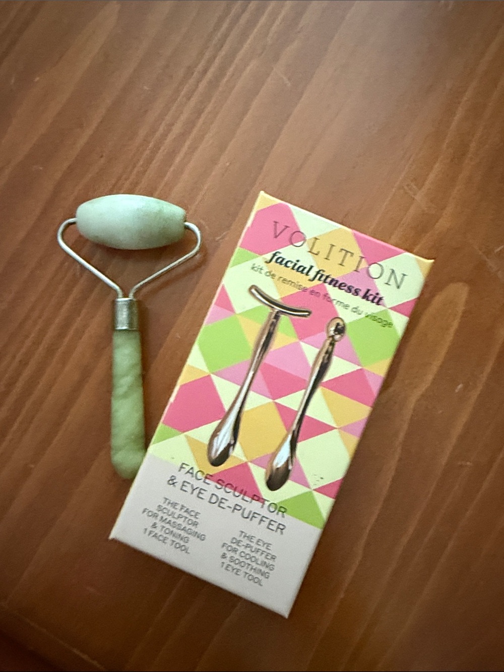 Volition Facial Fitness Kit with Light Green Jade Roller